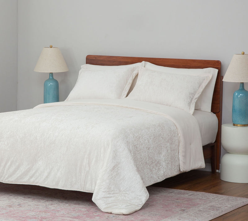 Berkshire Crushed Velvet Coverlet & Shams Set- Queen — View 14