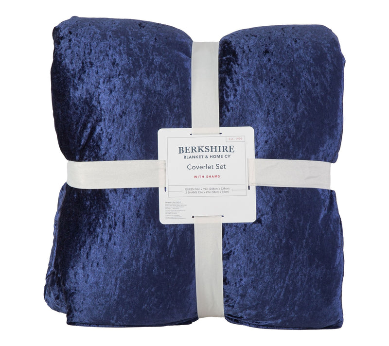 Berkshire Crushed Velvet Coverlet & Sham Set- King — View 6
