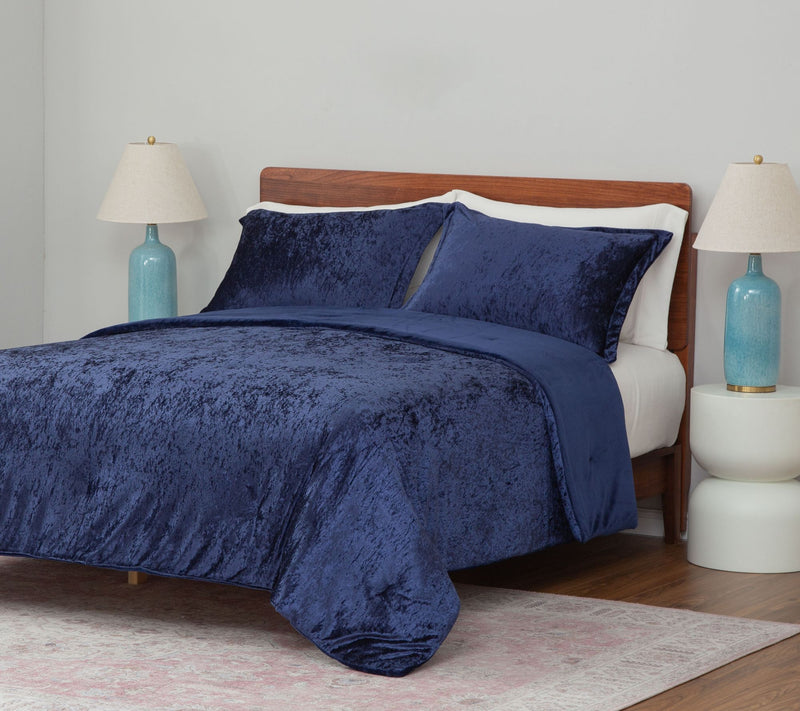 Berkshire Crushed Velvet Coverlet & Sham Set- King — Main view