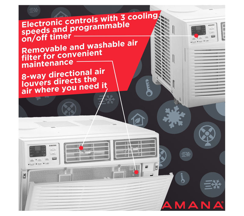 Amana 10,000 BTU 115V Window-Mounted Air Conditioner w/ Remot — View 3