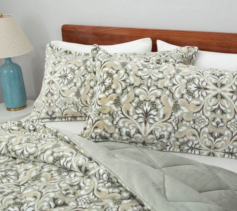 Berkshire Printed Petite Grace Fur Comforter & Sham Set- Queen — View 11