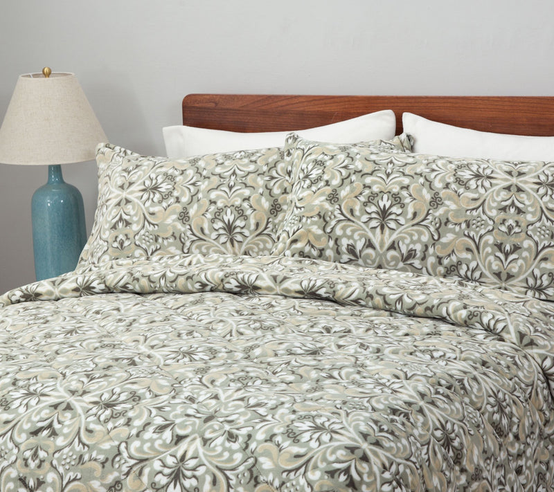 Berkshire Printed Petite Grace Fur Comforter & Sham Set- King — View 10