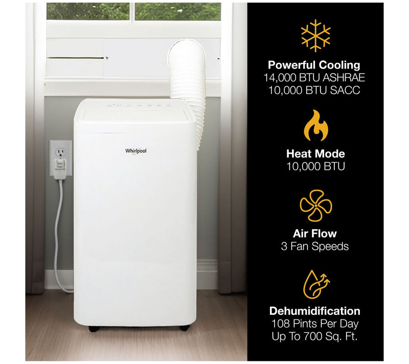 Whirlpool 14,000 BTU ASHRAE Portable Air Conditioner with Heat — View 7