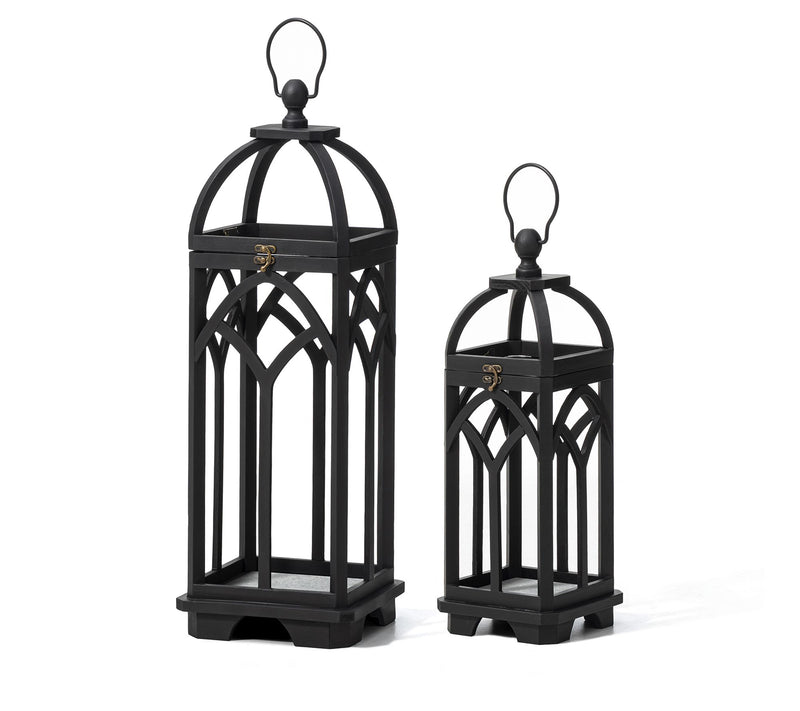 Glitzhome S/2 F armhouse Church Window Wood & Metal Lanterns — View 7