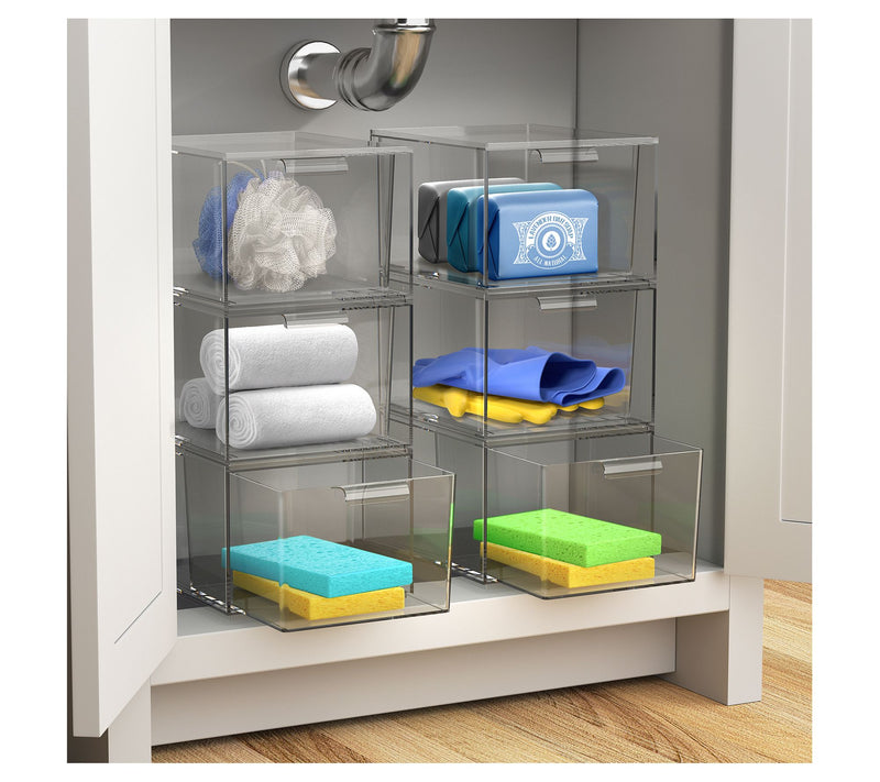 Sorbus 2 Pack Makeup Organizer - Clear Stackable Drawers — View 3