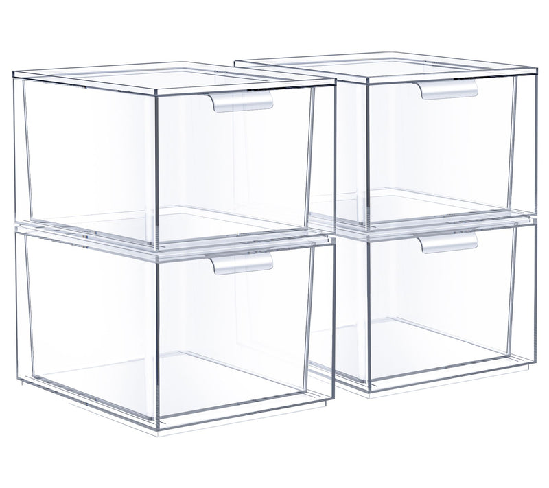 Sorbus 4 Pack Clear Stackable Acrylic Drawer Maeup Organizers — View 3