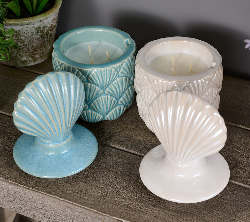 HomeWorx by Slatkin & Co. S/2 Seaside Serenade Shell Jar Candles — View 3