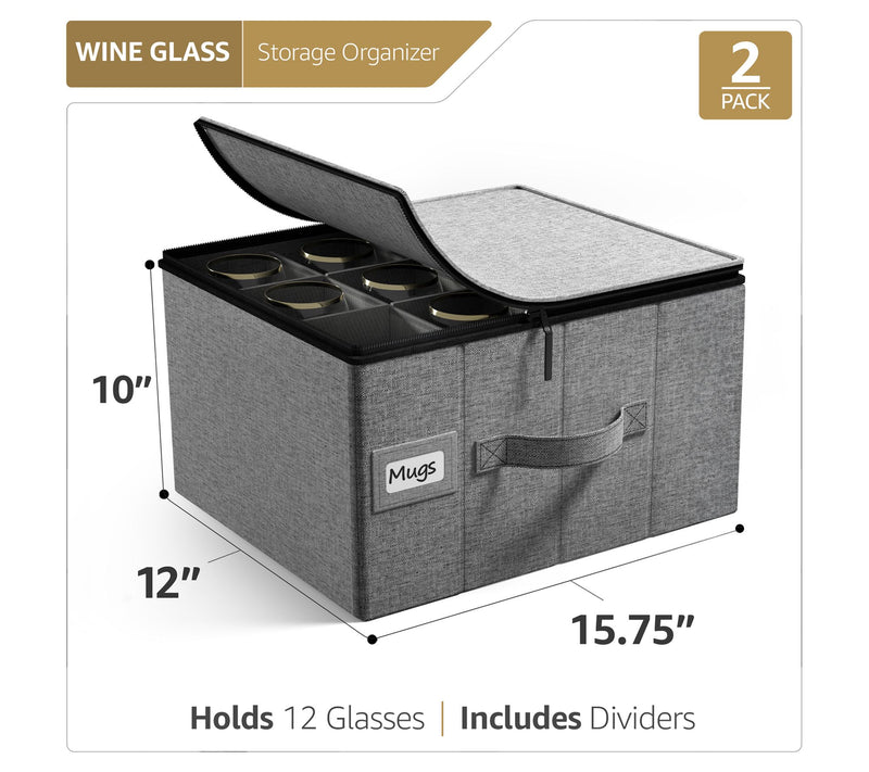 Sorbus 2 Pack Stemware Storage Case — View 2