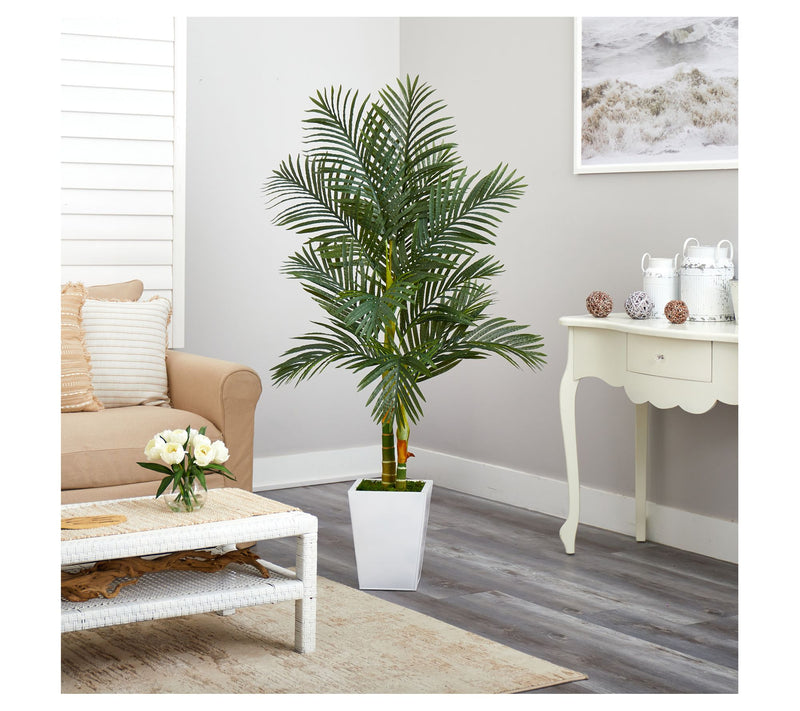 Nearly Natural 5.5' Golden Cane Artificial Palm Tree — View 3