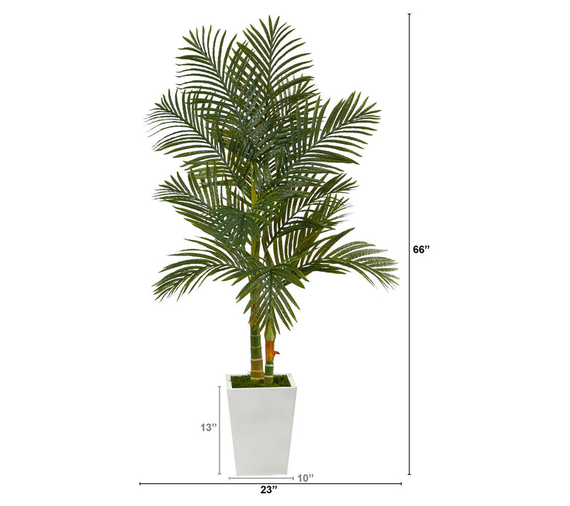 Nearly Natural 5.5' Golden Cane Artificial Palm Tree — View 4