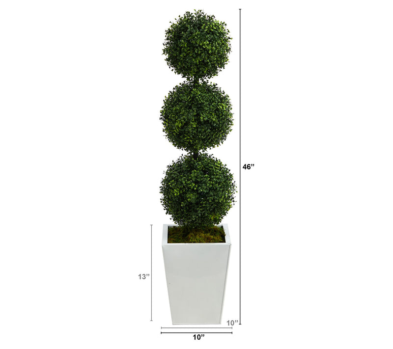 Nearly Natural 46" Boxwood Triple Ball Topiary — View 4