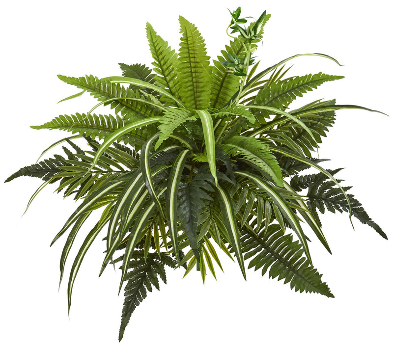 Nearly Natural 22" Mixed Greens and Fern (Set of 3) — Main view