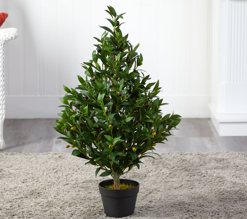 Nearly Natural 35" Olive Cone Topiary UV Resistant — View 2