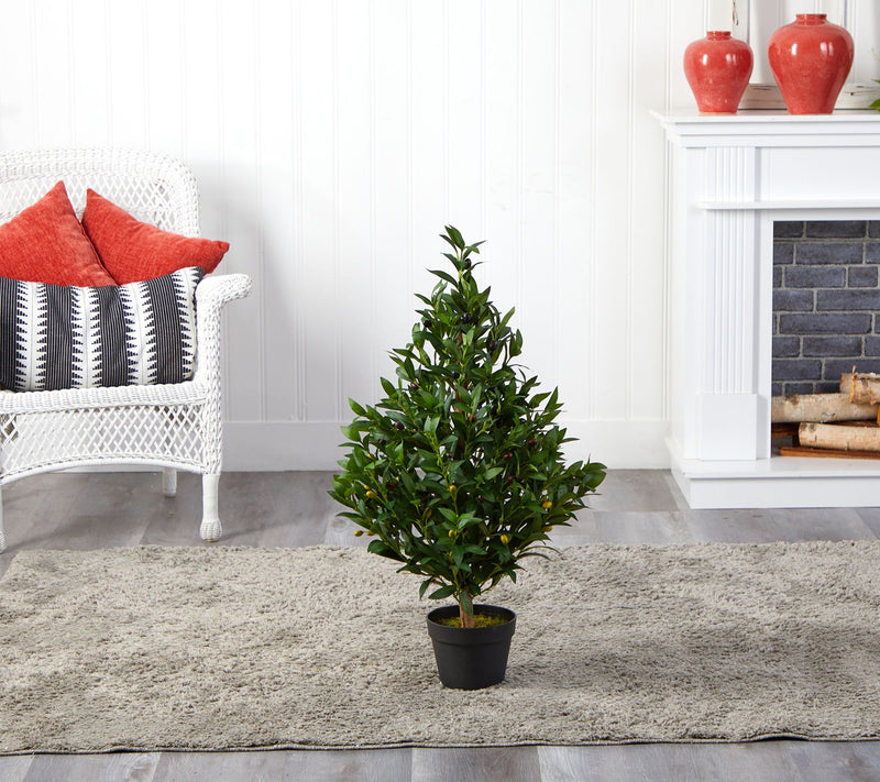Nearly Natural 35" Olive Cone Topiary UV Resistant — View 3