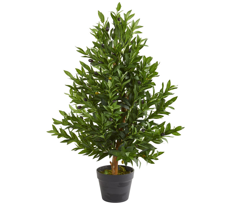 Nearly Natural 35" Olive Cone Topiary UV Resistant — Main view