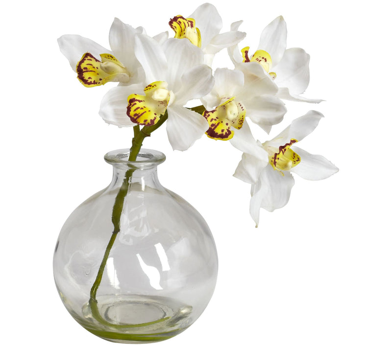 Nearly Natural 8" Cymbidium with Vase — View 2