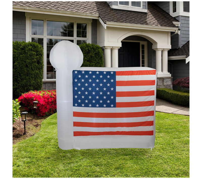 Northlight 6' Inflatable 4th of July American Flag Yard Decor — View 3