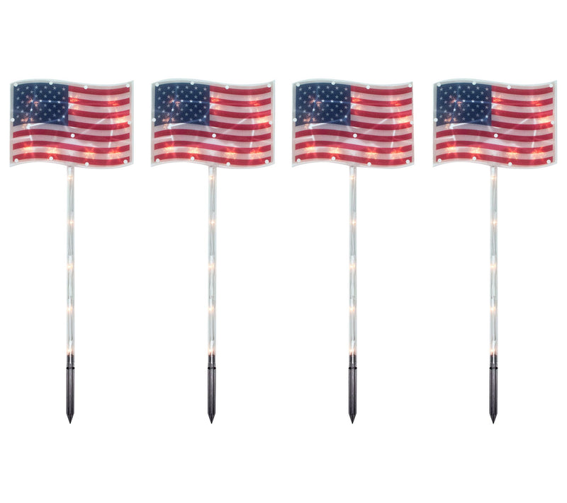 Northlight American Flag 4th of July Pathway Marker Stakes — View 4
