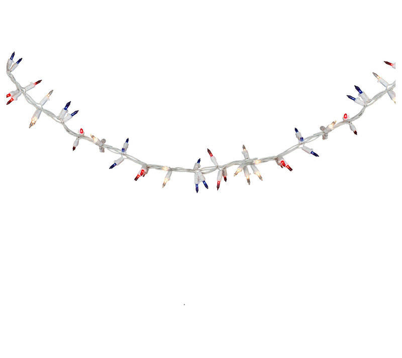 Northlight 5.6' (105ct) Red/Clear/Blue Mini Light Garland — View 4