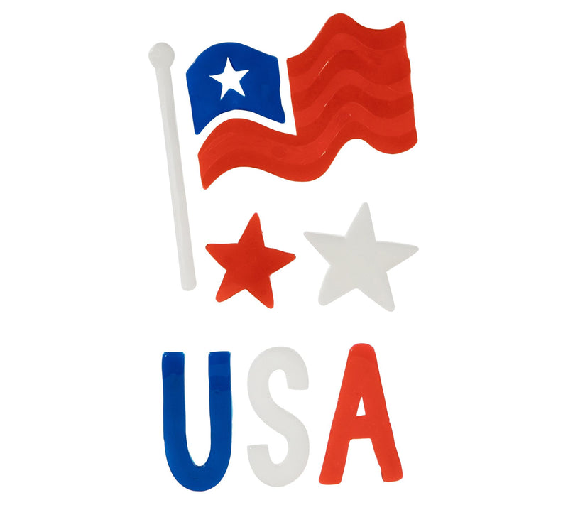 Northlight S/6 Double Sided Patriotic Gel Window Clings — View 6