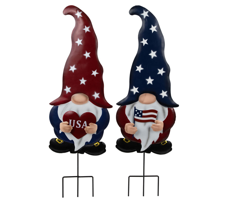 Northlight S/2 (28") Patriotic Gnome Outdoor Garden Stakes — View 3