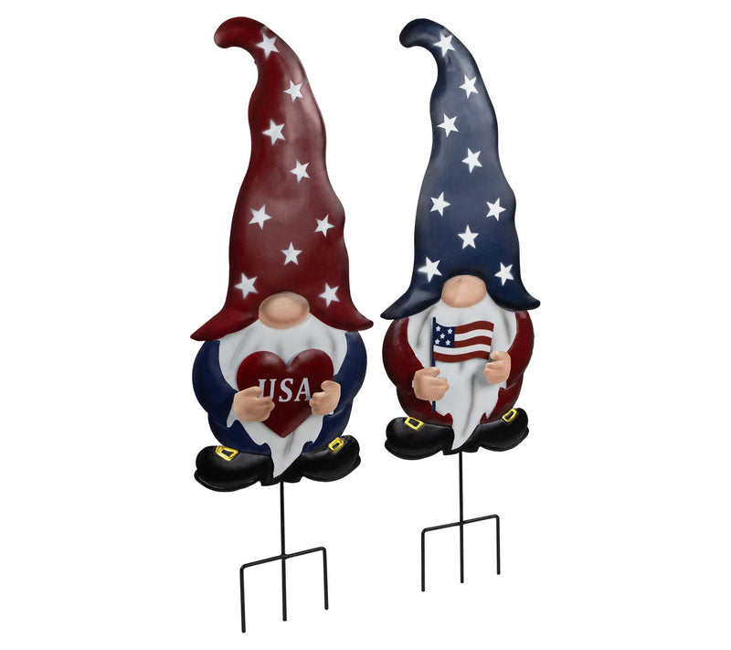 Northlight S/2 (28") Patriotic Gnome Outdoor Garden Stakes — View 6
