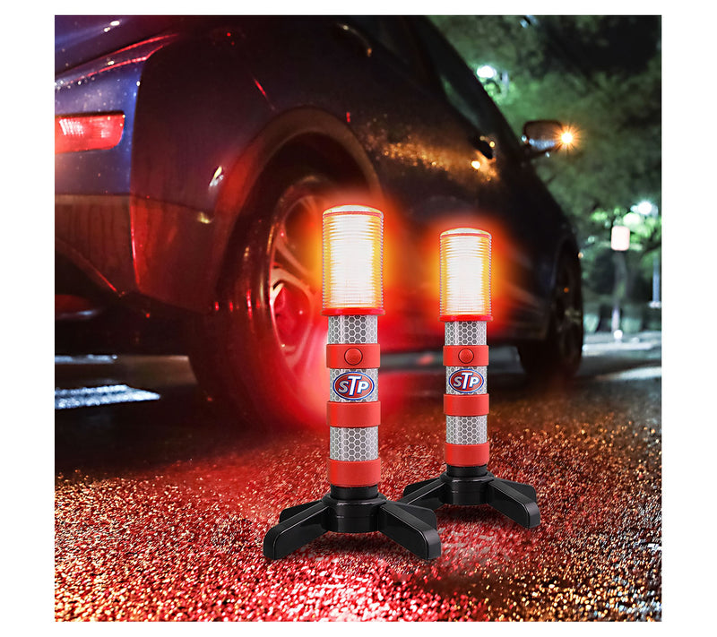 STP 2 Pack Battery Operated Emergency LED Flares W/Stands — View 5