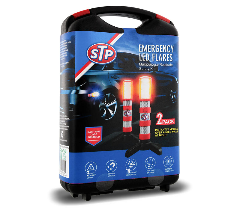 STP 2 Pack Battery Operated Emergency LED Flares W/Stands — View 2