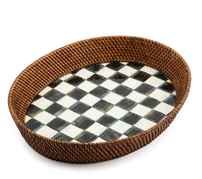 MacKenzie- Childs Rattan & Enamel Large Serving Tray — Main view