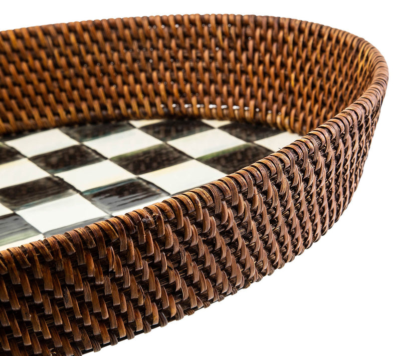 MacKenzie- Childs Rattan & Enamel Large Serving Tray — View 2