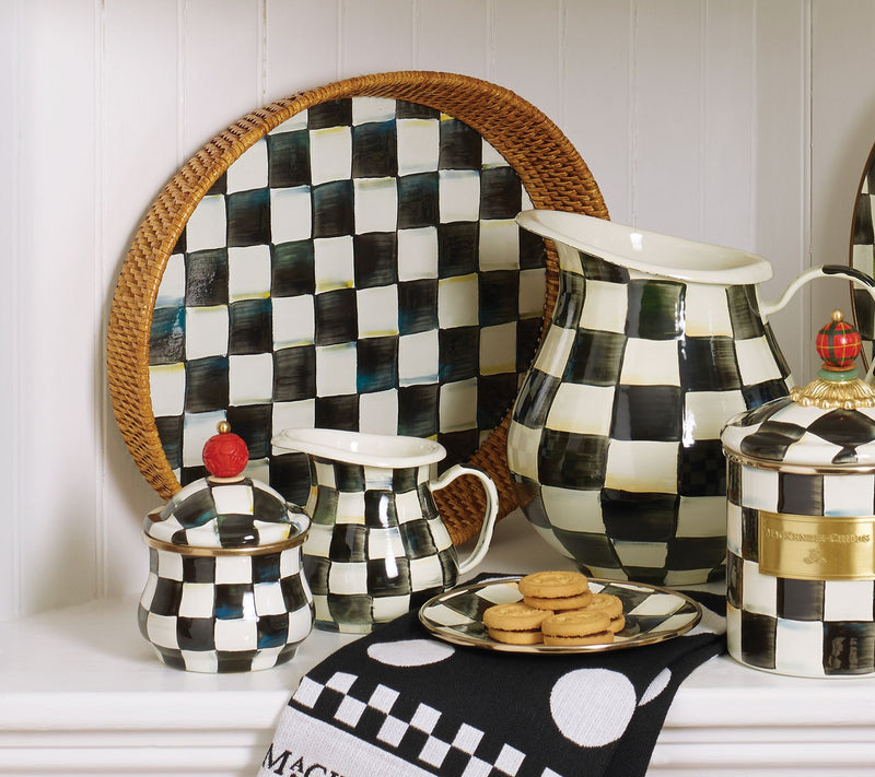 MacKenzie- Childs Rattan & Enamel Large Serving Tray — View 3