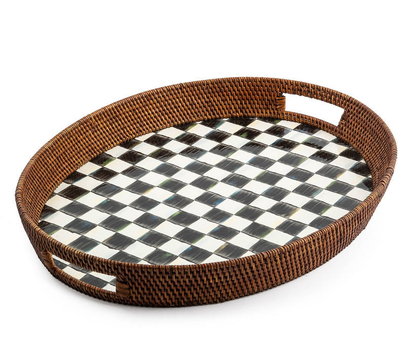 MacKenzie- Childs Rattan & Enamel Party Serving Tray — Main view