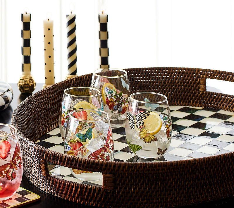 MacKenzie- Childs Rattan & Enamel Party Serving Tray — View 3