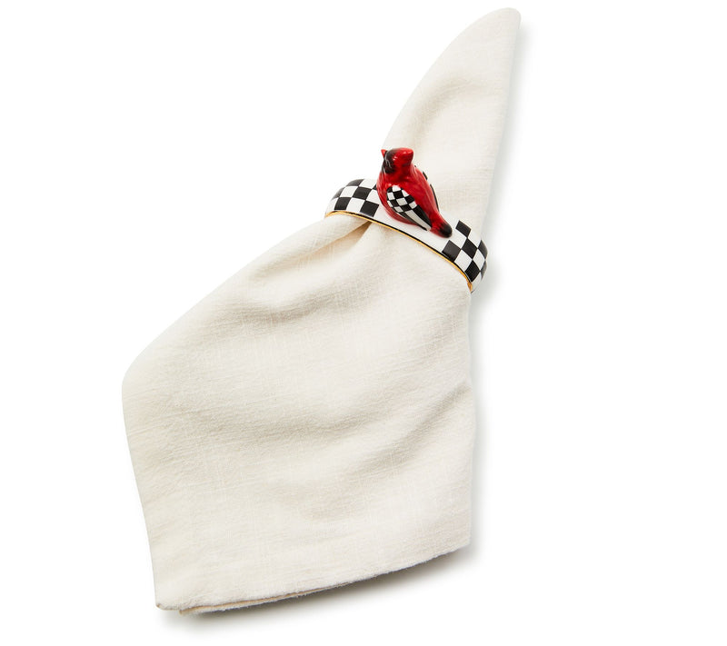 MacKenzie- Childs Set of 4 Cardinal Toile Napkin Rings — View 2