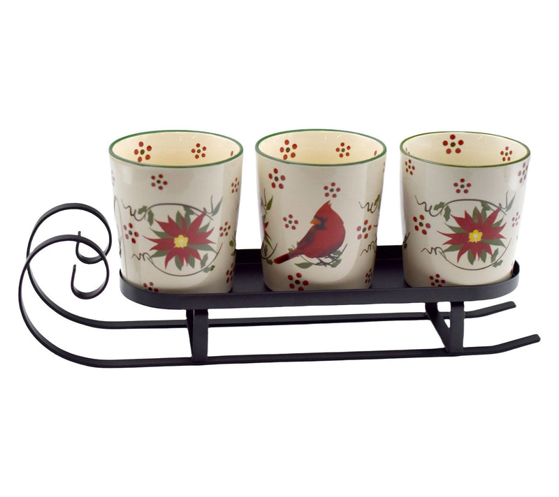 Temp-tations Seasonal Serving Sleigh with (3) Ramekins — Main view