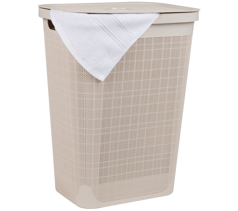 Mind Reader 60L Laundry Hamper Clothes Basket w/ Linen Lid — View 12