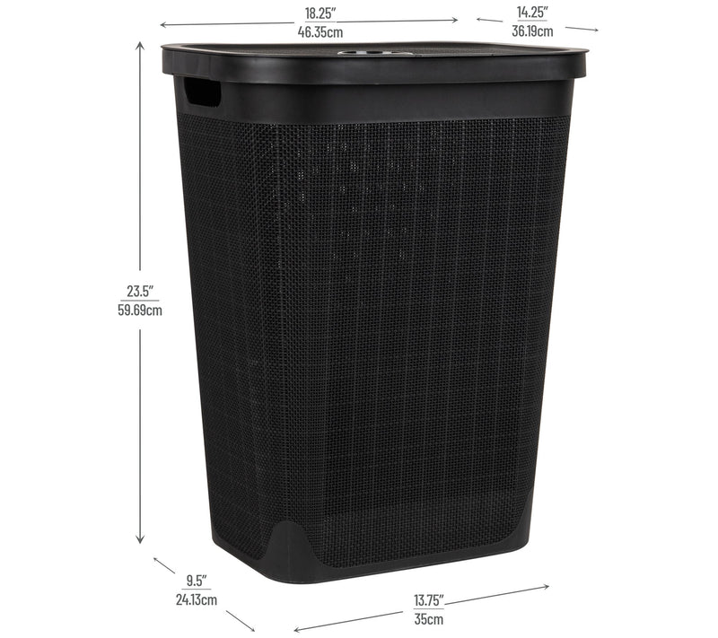 Mind Reader 60L Laundry Hamper Clothes Basket w/ Linen Lid — View 3