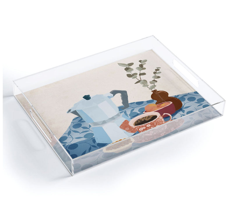 Deny Designs Acrylic Tray -Morning Coffee II byLoubruzzoni — Main view