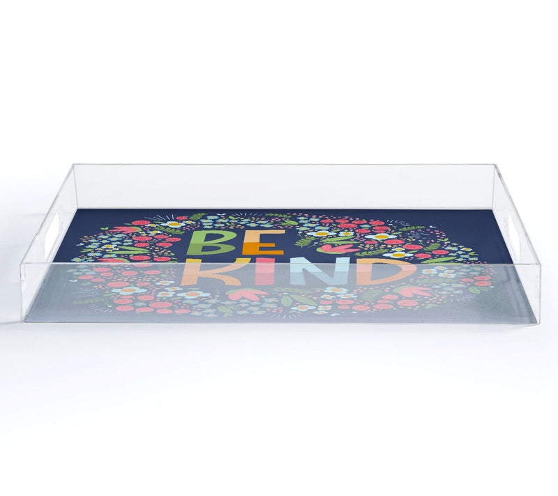 Deny Designs Acrylic Tray -Be Kind Floral by Valeria Frusta — View 4