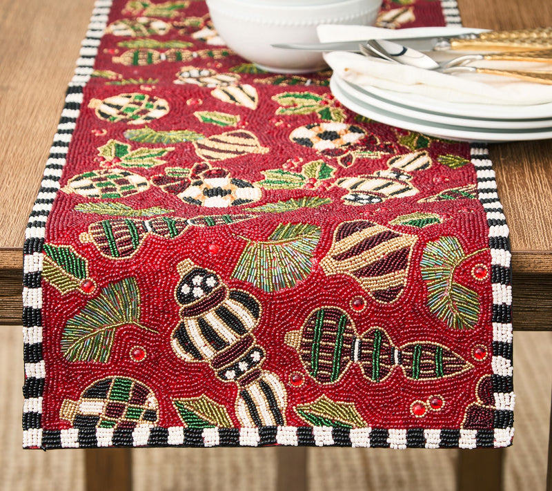 MacKenzie - Childs Deck the Halls Beaded Table Runner — View 6