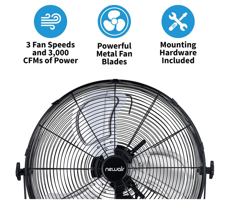 Newair 18" Outd oor High Veloci ty Wall Mounted Fan — View 5