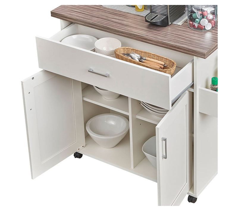 Techni Home Deluxe Kitchen Island Cart w/ WaterResistant Top — View 4