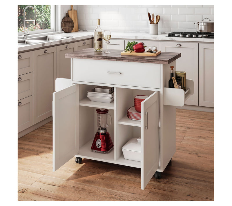 Techni Home Deluxe Kitchen Island Cart w/ WaterResistant Top — View 2