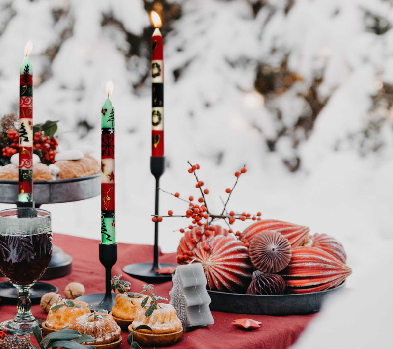 Global Crafts South African Painted Christmas Dinner Candles — View 4