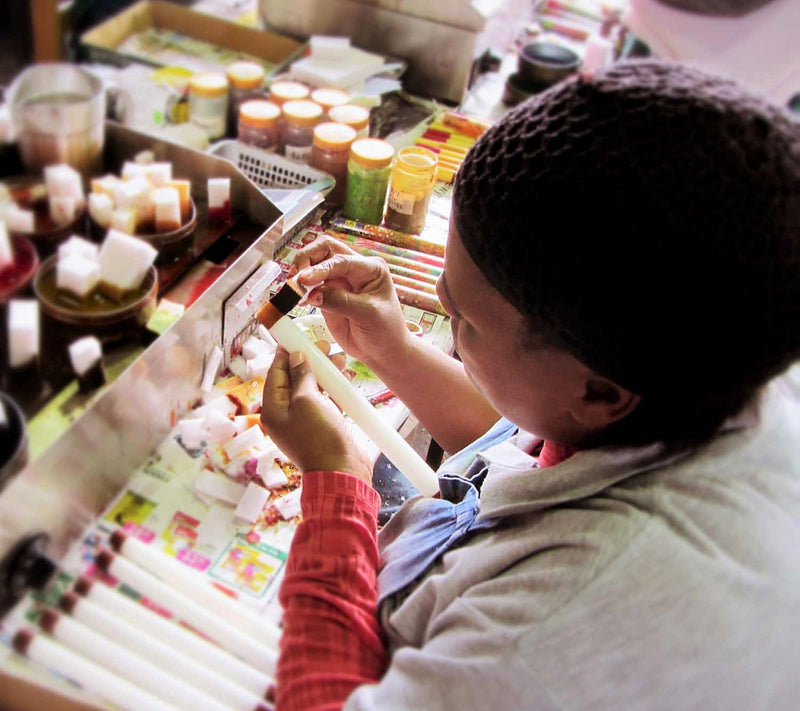 Global Crafts South African Painted Christmas Dinner Candles — View 6