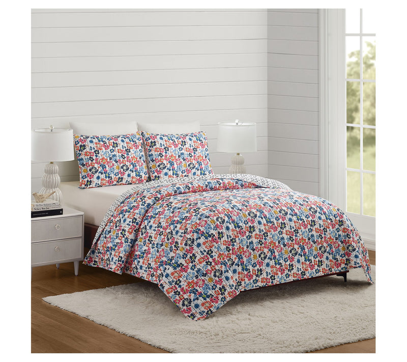 Modern Heirloom Blossom 3pc King Cotton Quilt Set — View 2