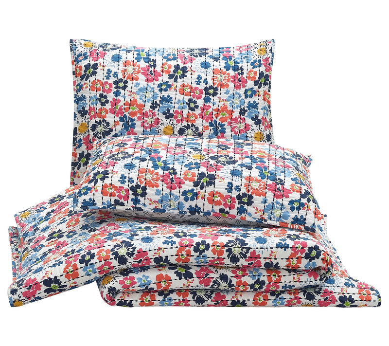 Modern Heirloom Blossom 3pc King Cotton Quilt Set — View 4