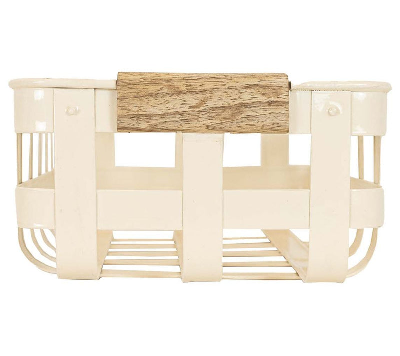 Foreside Home & Garden Set of 3 White Metal Kitchen Baskets — View 5