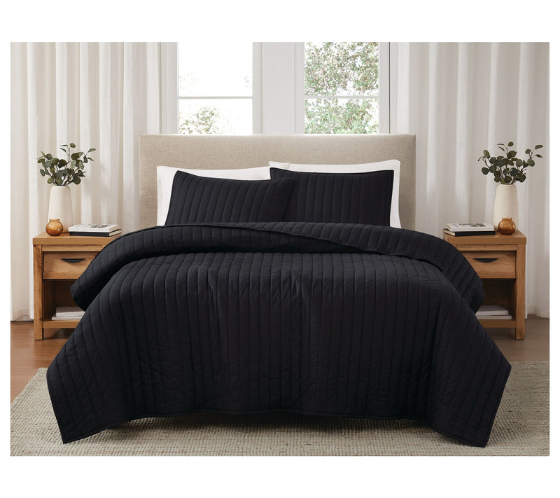 Brooklyn Loom S olid Cotton Per cale Full/Queen 3Piece Quilt S — View 24