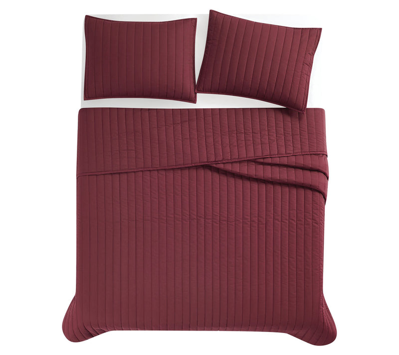 Brooklyn Loom S olid Cotton Per cale Full/Queen 3Piece Quilt S — View 14